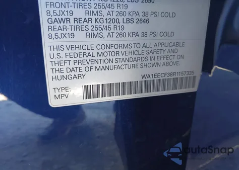 2024 Audi Q3 Premium Plus 45 Tfsi S Line Quattro Tiptronic из США, поврежденный, VIN WA1EECF38R1157335